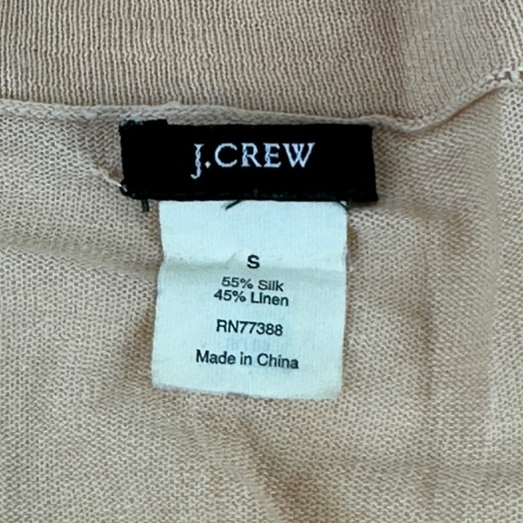 J Crew Cardigan Sweater Womens Small Tan Linen Silk - Picture 2 of 10